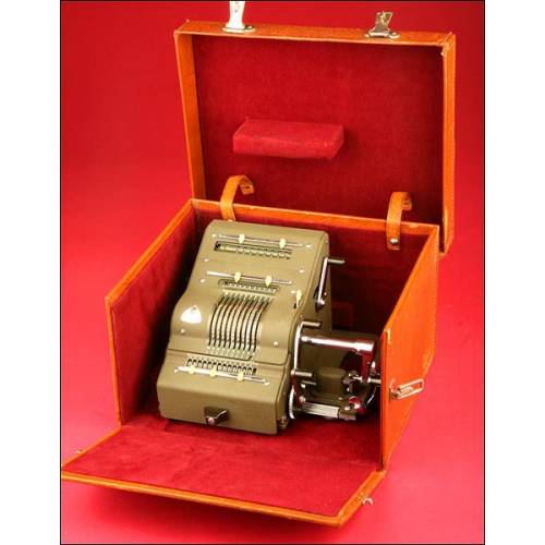 Exceptional Brunsviga Calculator Model 13RK with Case, 1952.