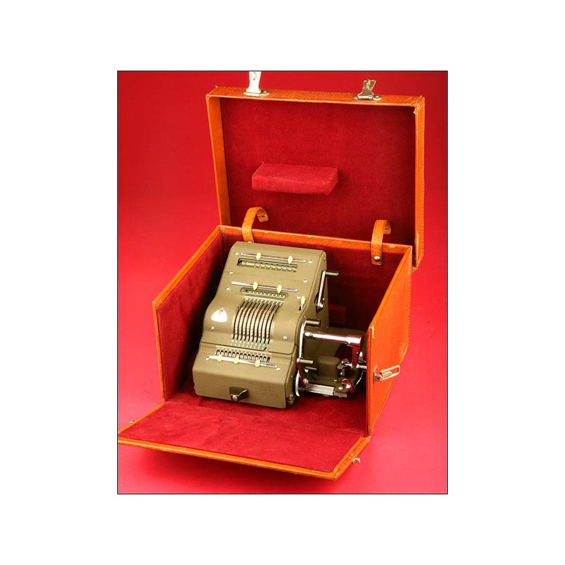 Exceptional Brunsviga Calculator Model 13RK with Case, 1952.