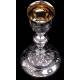 Antique Solid Silver Chalice with Paten. France, Late XIX Century