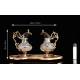 Fine Set of Hand Carved Glass Liturgical Vases. France, XIX Century