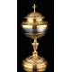 Antique Solid Silver and Brass Liturgical Ciborium. Rome, 1909