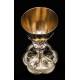 Magnificent Solid Silver Chalice with Precious Stones. France, XIX Century