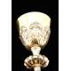 Very Beautiful Solid Silver Chalice with Amethysts on the Base and Contrasts. France, XIX Century