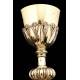 Impressive Chalice with Paten in solid silver. France, XIX Century