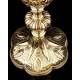 Impressive Chalice with Paten in solid silver. France, XIX Century