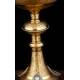 Beautiful Eucharistic Ciborium in solid silver and brass. France, XIX Century