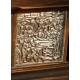 Antique Tabletop Triptych in Wood and Embossed Silver. Circa 1900