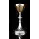 Magnificent Set of Chalice and Silver Paten in Original Case. France, XIX Century