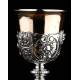 Beautiful Set of Chalice and Silver Paten with Contrasts. France, XIX Century