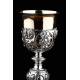 Beautiful Set of Chalice and Silver Paten with Contrasts. France, XIX Century