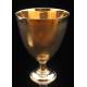 Beautiful Solid Silver Chalice and Paten Set with Embroidered Palia. France, XIX Century