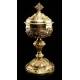 Antique Solid Silver Ciborium by Favier. Well Preserved. France, XIX Century