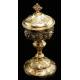 Antique Solid Silver Ciborium by Favier. Well Preserved. France, XIX Century