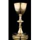 Beautiful Solid Silver Chalice and Paten Set. France, XIX Century