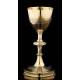 Beautiful Solid Silver Chalice and Paten Set. France, XIX Century