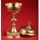 Magnificent Solid Silver Gilded Ciborium. France, XIX Century.