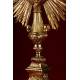 Solid Silver Monstrance, XIX Century. All parts of the Monstrance are in perfect condition. In Perfect Condition