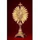 French Monstrance, XIX Century, in Solid Silver. Very well preserved