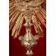 French Monstrance, XIX Century, in Solid Silver. Very well preserved