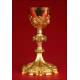 Extraordinary Bishop's Chalice in Solid Silver Gilt. France, XIX Century