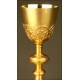 Chalice and Paten in Gilt Silver. XIX