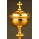 Elegant Gilt Silver Ciborium. France, late XIX Century