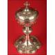 Extraordinary French Solid Silver Ciborium. XIX Century.