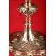 Extraordinary French Solid Silver Ciborium. XIX Century.