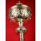 Extraordinary French Solid Silver Ciborium. XIX Century.