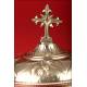 Extraordinary French Solid Silver Ciborium. XIX Century.