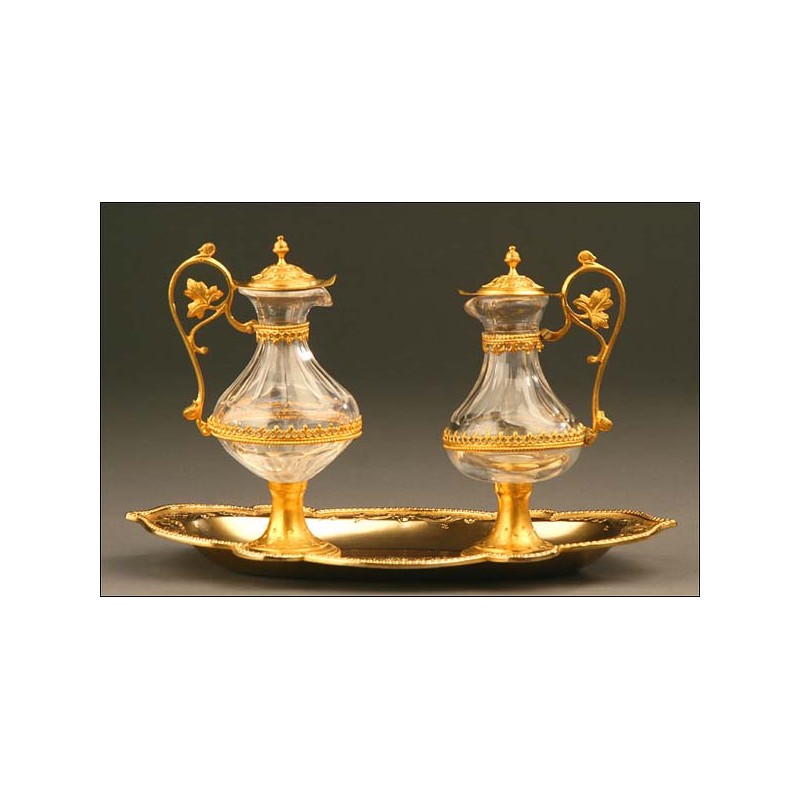 Pair of Vase, Gilded Bronze, France, S. XIX.