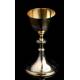 Fantastic set of solid silver chalice and paten. With contrasts. Period case.