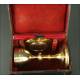 French Set of Chalice with Paten. Silver and Gilded Bronze, XIX Century. Original Case