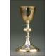 Enameled silver chalice, S. XIX.