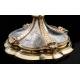 Spectacular Chalice with Paten, both in Solid Silver Contrasted. France, 1890-1910