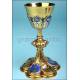 Neo-Gothic chalice. Enjoyed. Duprez. France. S. XIX. Circa 1870