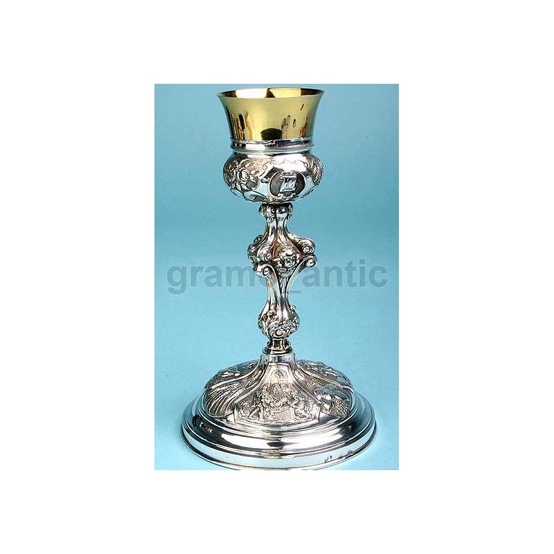 Baroque chalice in solid silver. Spain. S. XVIII. Circa 1750