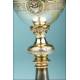 Antique solid silver chalice. 19th century. France.