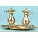 Church vases in solid sterling silver. XIX CENTURY.