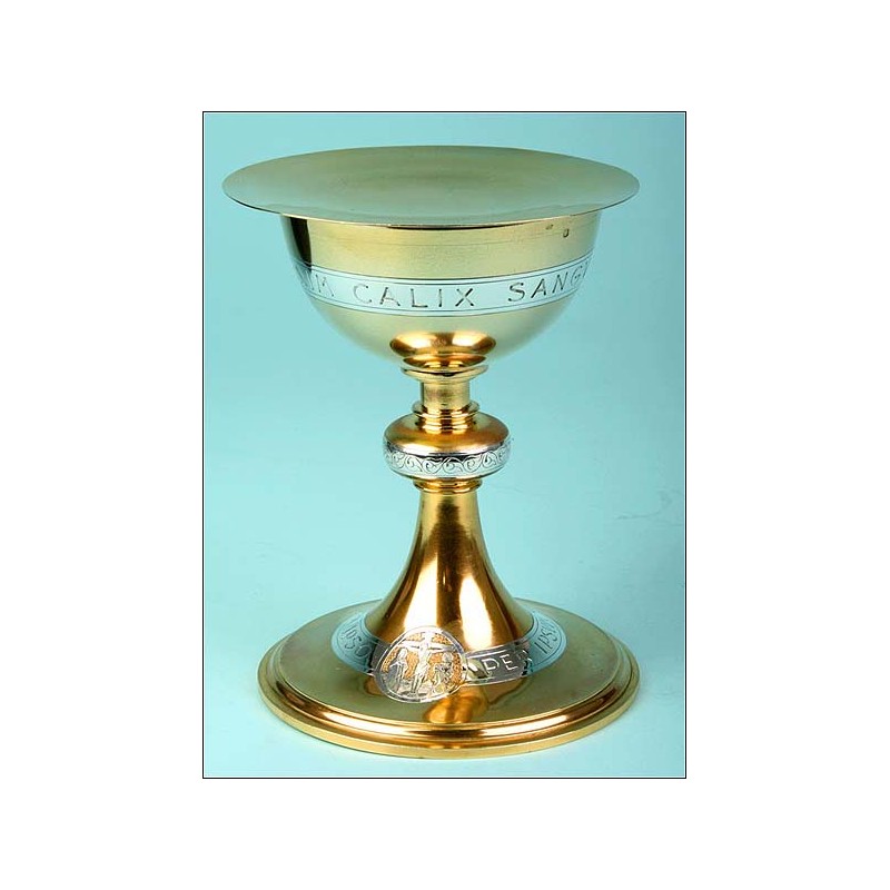 Precious chalice and paten with case, France S.XIX.