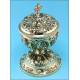 French ciborium in solid sterling silver. XIX Century. Favier