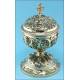 French ciborium in solid sterling silver. XIX Century. Favier