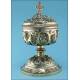 French ciborium in solid sterling silver. XIX Century. Favier