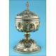 French ciborium in solid sterling silver. XIX Century. Favier