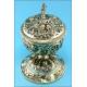 French ciborium in solid sterling silver. XIX Century. Favier