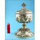 French ciborium in solid sterling silver. XIX Century. Favier