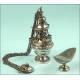 Censer and Naveta in silver plated bronze. France. Late 19th or Early 20th Century.