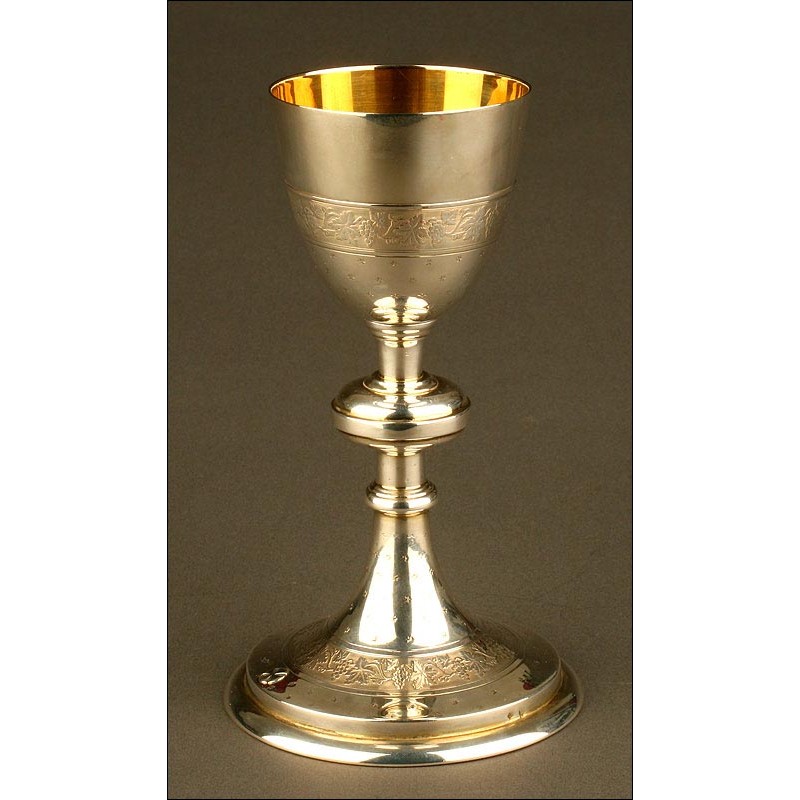 Solid Silver Chalice, 19th Century, France.