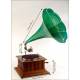 horn gramophone in Excellent Condition and Working. Central Europe, Circa 1915