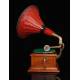 Antique horn gramophone of Classical Stylized Design. Central Europe, Circa 1920